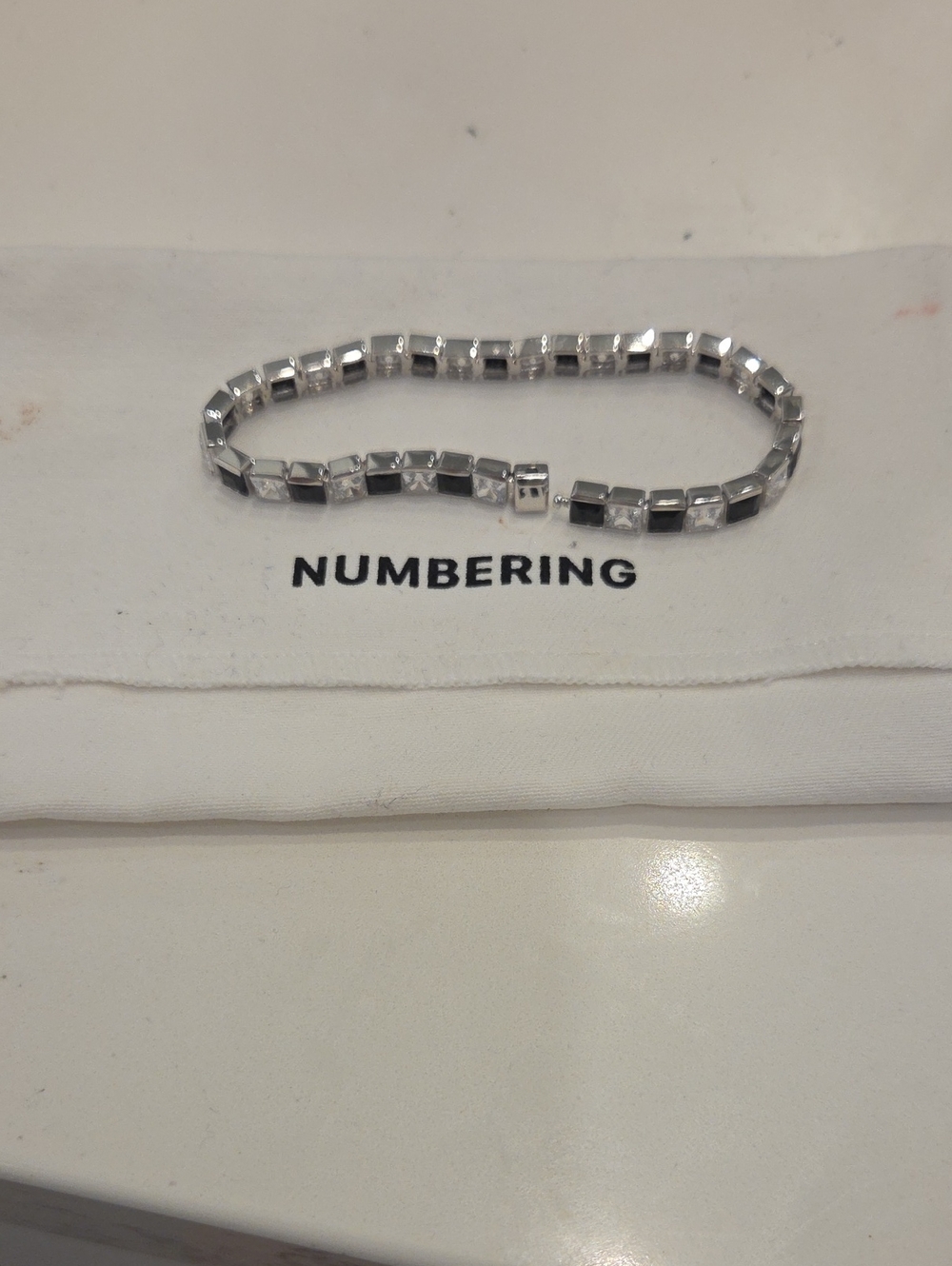 Sterling Silver Cubic Link Bracelet in Silver